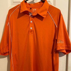 adidas Men's Size L Orange ClimaCool Golf Polo